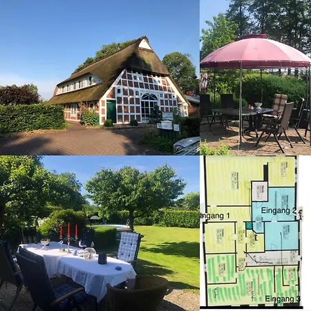 Apartment Kamin Ofen Wohnung -Altes Landhaus Oste- 2 Schlafzimmer, Terrasse, Pool, Kueche, Bad,Wlan,Kuehl Im Sommer, Nah Am Nordsee Strand Hemmoor