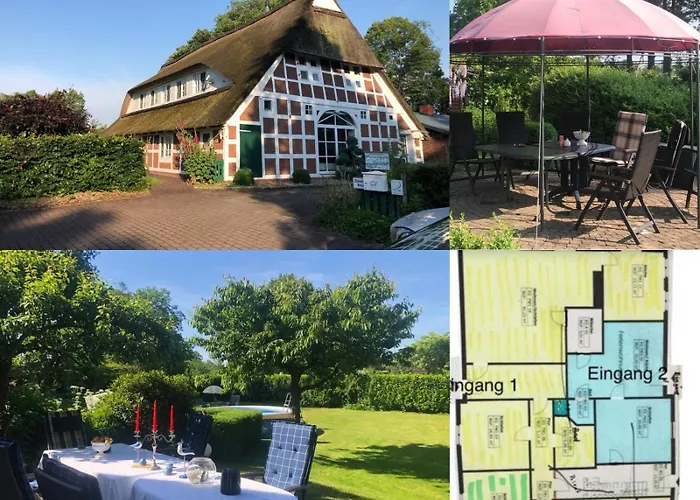 شقة Luxus-landhaus Nordsee, Sommer-pool, Kaminofen, Grosse Terrasse, Grill, 2 Schlafzimmer, Kueche, Bad, Wlan, Hemmoor